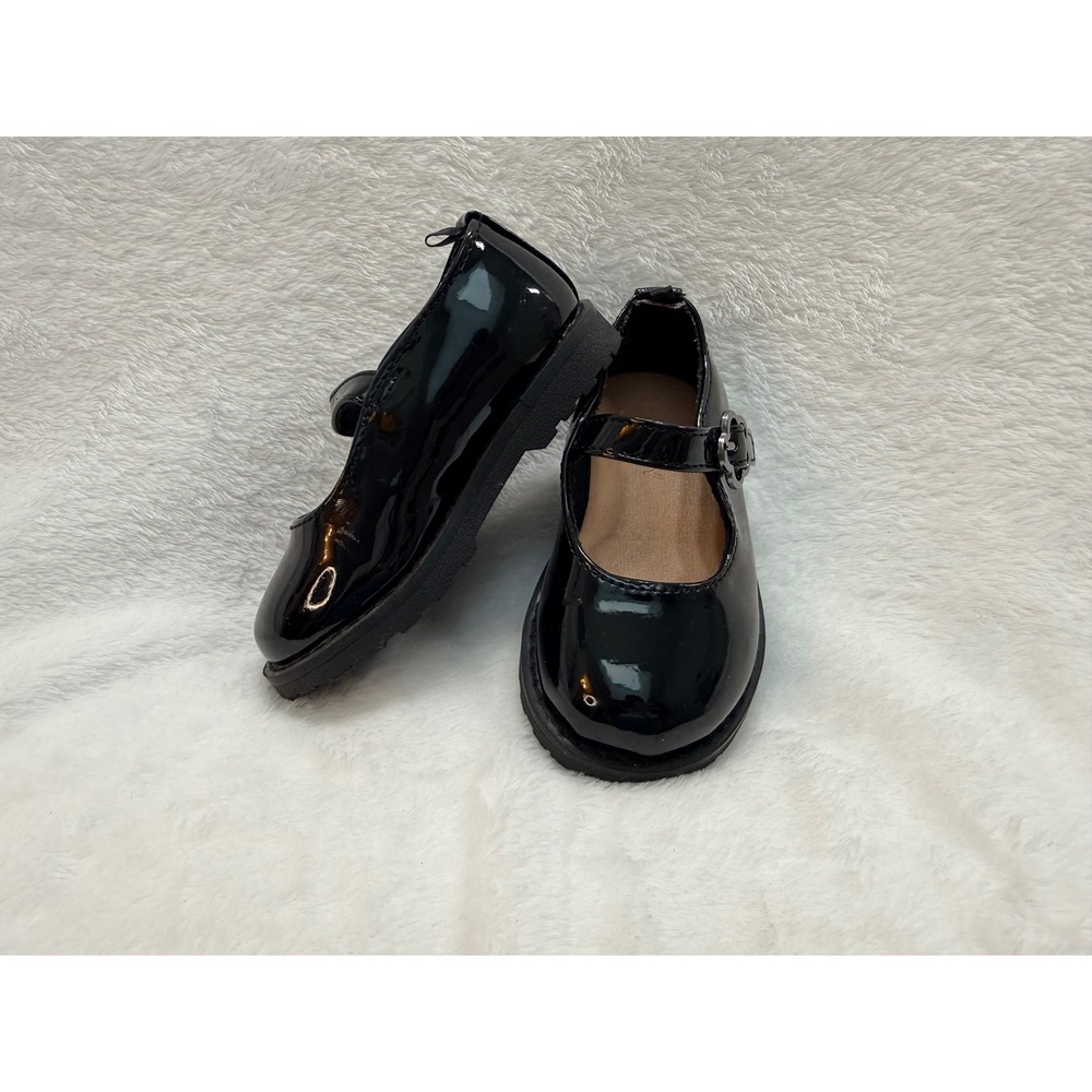 Toddler Black Patent Mary Jane Shoes Size 6 Chunky Sole‎ Preppy School Core